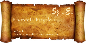 Szarvadi Elemér névjegykártya